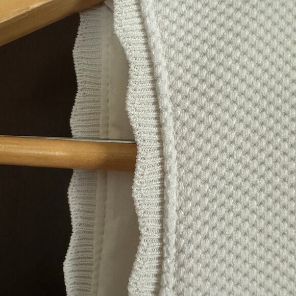 REBECCA TAYLOR | White Textured Fit & Flare dress with Scallop Detail | Size 4 - Picture 6 of 7